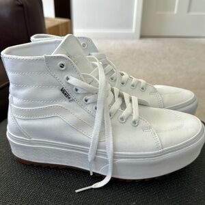 White platform vans high top NEW